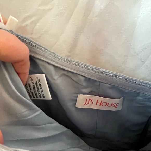 A-line Halter One Shoulder V-Neck Asymmetrical Chiffon Cocktail Dress Dusty Blue - Picture 4 of 10